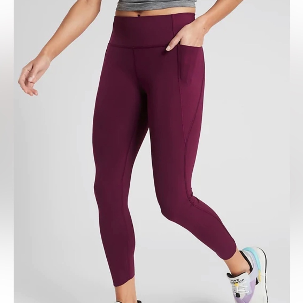 Athleta Velocity Stash Pocket 7/8 Tights Size Small